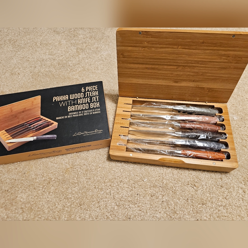 Colorful New in Box Steak Knife Set of 6